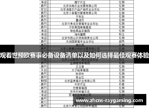 观看世预欧赛事必备设备清单以及如何选择最佳观赛体验 观看世预欧赛事必备设备清单以及如何选择最佳观赛体验
