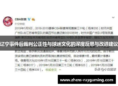 辽宁事件后裁判公正性与球迷文化的深度反思与改进建议 辽宁事件后裁判公正性与球迷文化的深度反思与改进建议