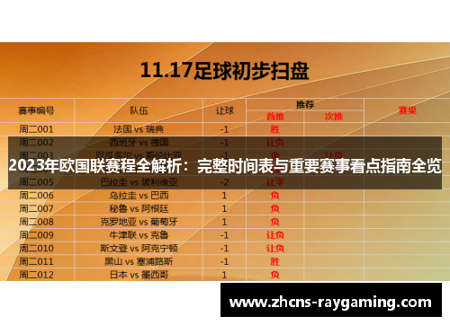 2023年欧国联赛程全解析:完整时间表与重要赛事看点指南全览 2023年欧国联赛程全解析:完整时间表与重要赛事看点指南全览